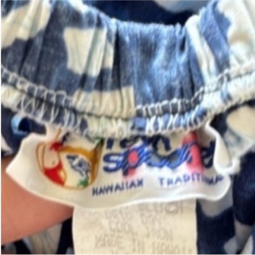 Reyn Spooner Blue Geometric Strapless Top - Picture 8 of 9